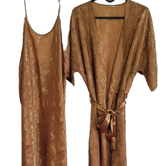 Night Gown Silk/Satin 2-piece Set - Picture 1 of 8